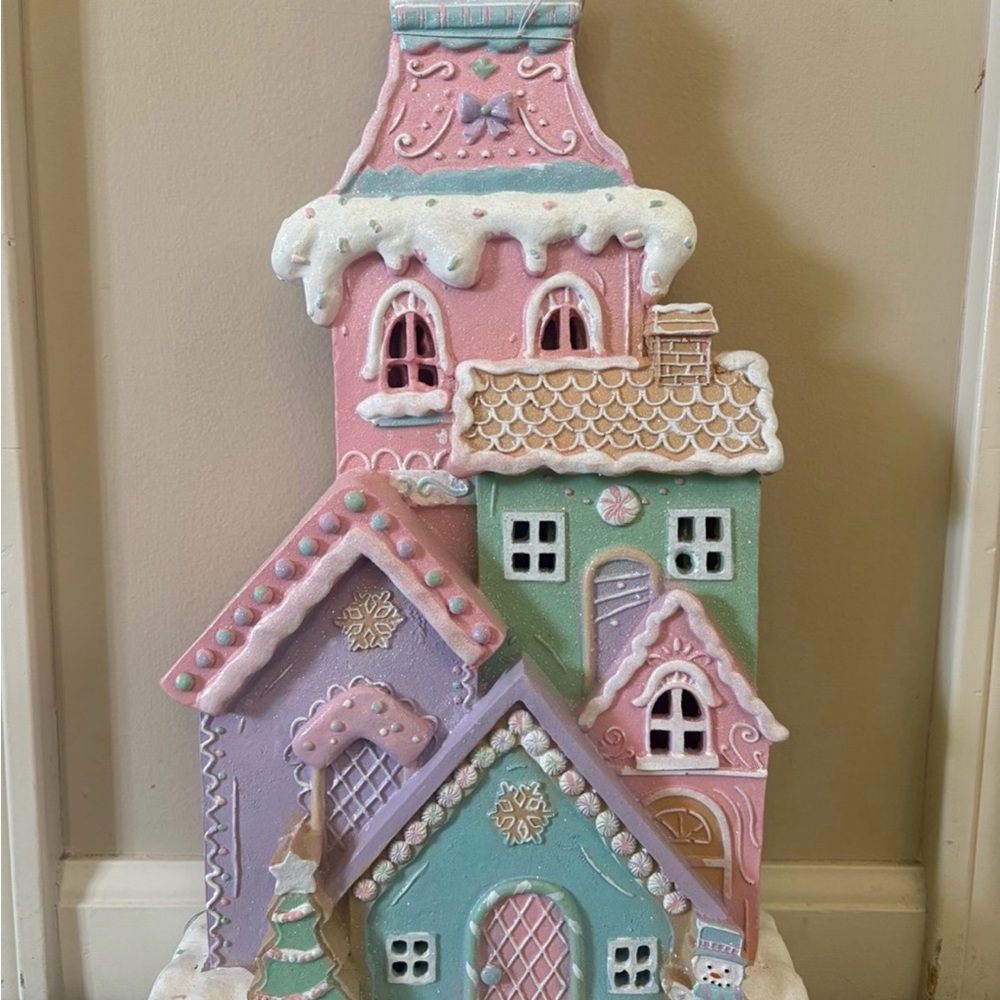 Pastel Holiday Village House Decoration